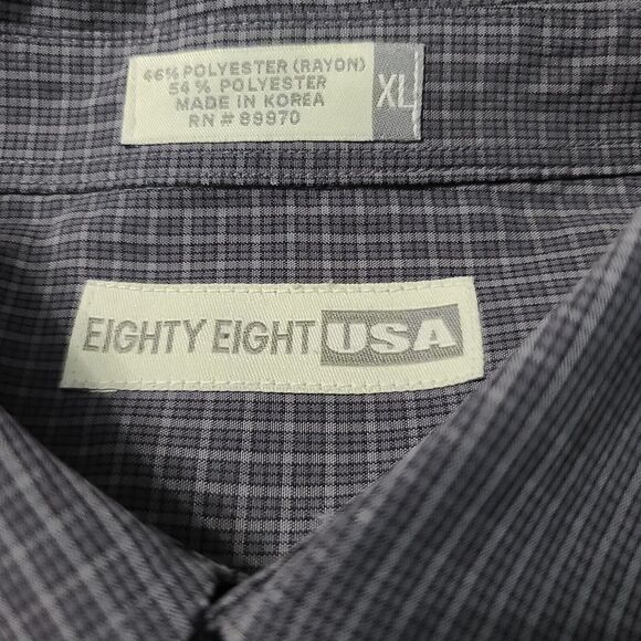 Eighty Eight USA Mens Button Up Multicolor Size XL Polyester Blend Long Sleeve - Picture 6 of 12